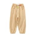 thumbnail image 2 of YWDJ Kids Girls Boys Comfortable Casual Cotton Pants Solid Color Elastic Cuffs Pants Yellow 2-3T, 2 of 3