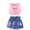A7-Pink, variant on 2Pcs Summer Outfits Set for Toddler Girls - Flower Short Sleeve T-Shirt & Pants for Gift Summer Outfits Girls' Clothing Set Playwear Beach Outfits 3-4 Years,Pink