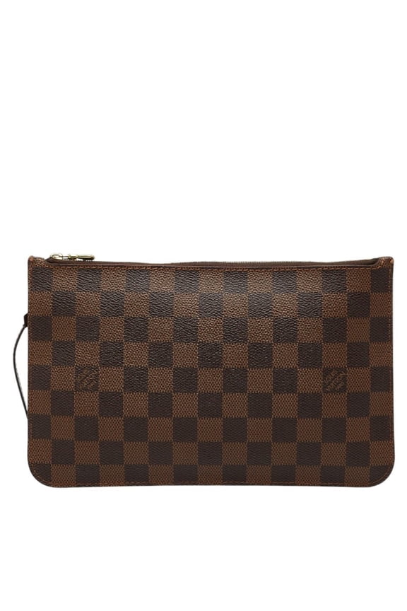 Pre-Owned Louis Vuitton Damier Neverfull MM Handbag with Accessory Pouch, N41358, Brown...