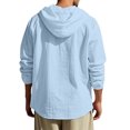 thumbnail image 5 of Dwelliawo Men's Fashion Hoodies & Sweatshirts Zip Up Long Sleeve Linen Sweatshirt Summer Lightweight Tops Drawstring Hoodies Sky Blue 3XL, 5 of 5