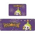 thumbnail image 3 of Kitchen Rug Mat Halloween Skull Candle, Set of 2, Anti-Fatigue Non-Skid Washable Kitchen Runner Rugs, Pumpkin Spider Web Soft Comfort Rug for Kitchen, Floor Home, Front of Sink, Laundry, 3 of 6
