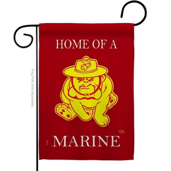 Breeze Decor G158476-BO Home of Marine Dog Garden Flag Armed Forces Corps 13 x 18.5 in. Double-Sided Decorative Vertical Flags for House Decoration Banner Yard Gift