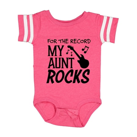 

Inktastic For the Record My Aunt Rocks Boys or Girls Baby Bodysuit