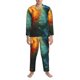 thumbnail image 3 of Balery Red And Blue Fire Peacock Pijama para Hombre de Dos Piezas con Manga Larga, Conjunto de Dormir y Descanso Suave con Bolsillos-X-Large, 3 of 7