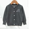thumbnail image 2 of SUYIDA Boys Girls Cartoon Embroidered Knit Sweater Long Sleeve Casual Outerwear Soft Comfortable Children Autumn Wear - Grey, 2 of 4