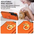 thumbnail image 2 of Mantto for Samsung S21 Wallet case with [360°Rotation Ring Kickstand]【RFID Blocking】 Credit Card Holder, PU Leather Phone case Cover Women Men for Samsung Galaxy S21, Orange, 2 of 9