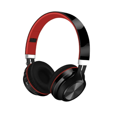RBCKVXZ Wireless Headest Bluetooth Earphones with Bass Intelligent Noise Reduction Long Range Foldable Bluetooth 5.0 Wireless Headphones Birthday Gifts Red