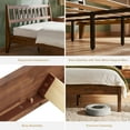 thumbnail image 6 of Mopio Ted Queen Bed Frame with Headboard, Full Size Bed Frame, Mid Century Modern Acacia Solid Wood Platform Bed Frame, Wooden Bed Slats, No Box Spring Needed, Double Metal Bar Support, Walnut, 6 of 9