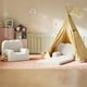 thumbnail image 5 of 2-in-1 niños couch - convertible teddy fleece fabric niños pequeños sofa chair, soft fold-out couch lounger niños - comfy children sofa cama playroom, nursery (blanca, birthday gift), 5 of 7