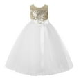 thumbnail image 2 of Ekidsbridal Heart Cutout Sequin Flower Girl Dress for Toddlers Junior Pageant Father Daughter Dance Recital Gowns 172seq 2, 2 of 3