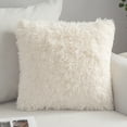 thumbnail image 1 of DYstyle Soft Plush Fur Shaggy Square Throw Pillow Cases Waist Cushion Cover, 1 of 2