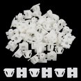 thumbnail image 2 of Unique Bargains 50 Pcs Square Plastic Rivets Retainer Clip White for Car Fender 14mm Hole, 2 of 2
