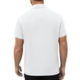 thumbnail image 4 of Kojanyu Men's Breathable Cotton Linen Blend Short Sleeve Half V Neck Button Up Casual Summer Top for Daily Outdoor Wear S-5XL, 4 of 8