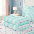 thumbnail image 5 of Erosebridal Abstract Geometric Stripes Zipper Full Size Comforter Sets with Fitted Sheet and 2 Pillowcases,Minimalist Lines Zipper Bedding Set,Colorful Stars Reversible,4 Pieces, 5 of 7