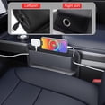 thumbnail image 6 of UHIAGREE Car Seat Gap Filler,Premium Leather Seat Gap Filler Organizer for Phone,Glasses,Keys,Black, 6 of 7