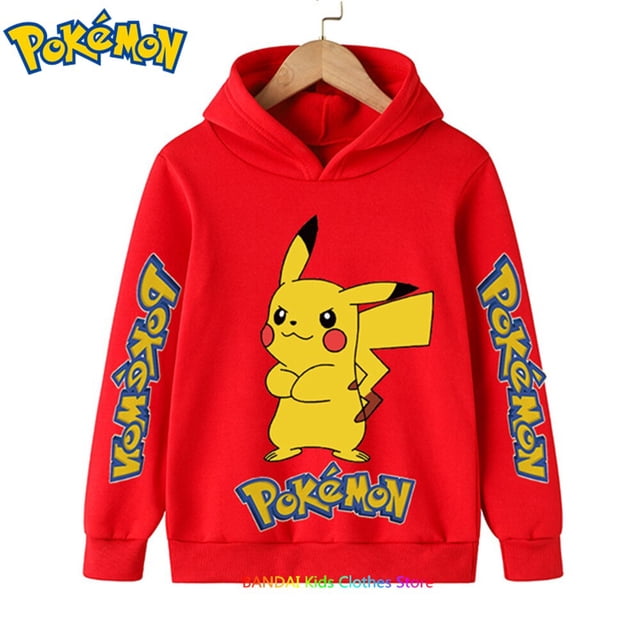 Sudaderas con capucha de Pokémon Kawaii para niños, Ropa para Niñas, Tops para niños, sudadera con estampado de juego, jerséis de manga larga, ropa de calle para bebés qym unisex
