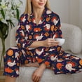 thumbnail image 6 of Salouo Turkey And Thanksgiving Pattern Women's Pajamas Set Long Sleeve Button Down Sleepwear Soft Pj Lounge Sets for women 2 Piece Pjs Set with Long Pants-Large, 6 of 7