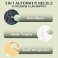 thumbnail image 4 of 1pcs，Automatic Needle Threaders Seam Ripper, Upgraded 3 in 1 Sewing Needle Threader Tool, Stretchable Quick Seam Rippers with Needle Storage for Hand Quilling, Embroidery Stitch Removal.-K,5in, 4 of 7