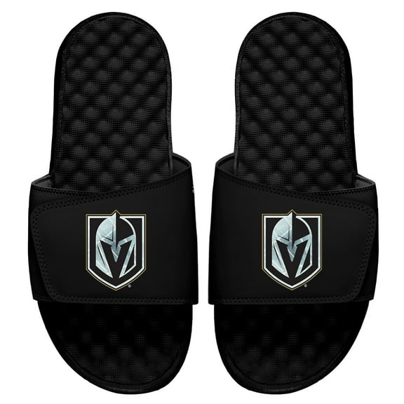 Men's ISlide Black Vegas Golden Knights Ice Clipping Mask Slide Sandals
