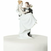 Small Groom Holding Bride Traditional Cake Topper Figurine