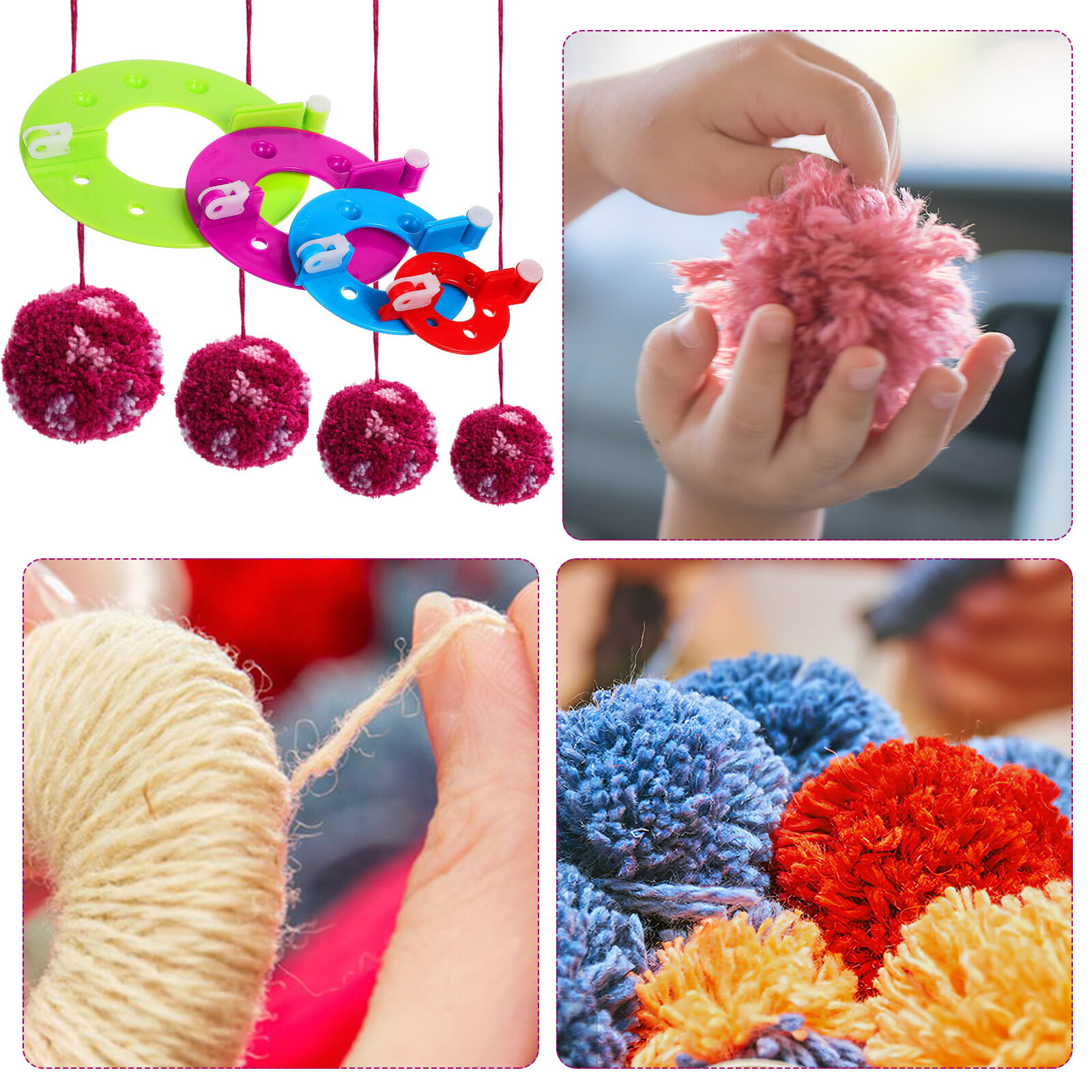 Kitcheniva 4 Sizes Pompom Maker Fluff Ball Wool Tool DIY