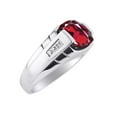 thumbnail image 3 of RYLOS Cushion Shape Checker Top 12MM Ruby Color Stone & Diamonds Set in Sterling Silver Size 11, 3 of 6