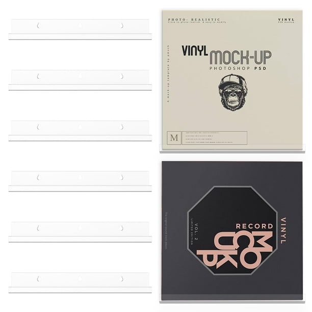 Estante de almacenamiento de discos de vinilo M-Sorflly, paquete de 6 unidades, acrílico transparent