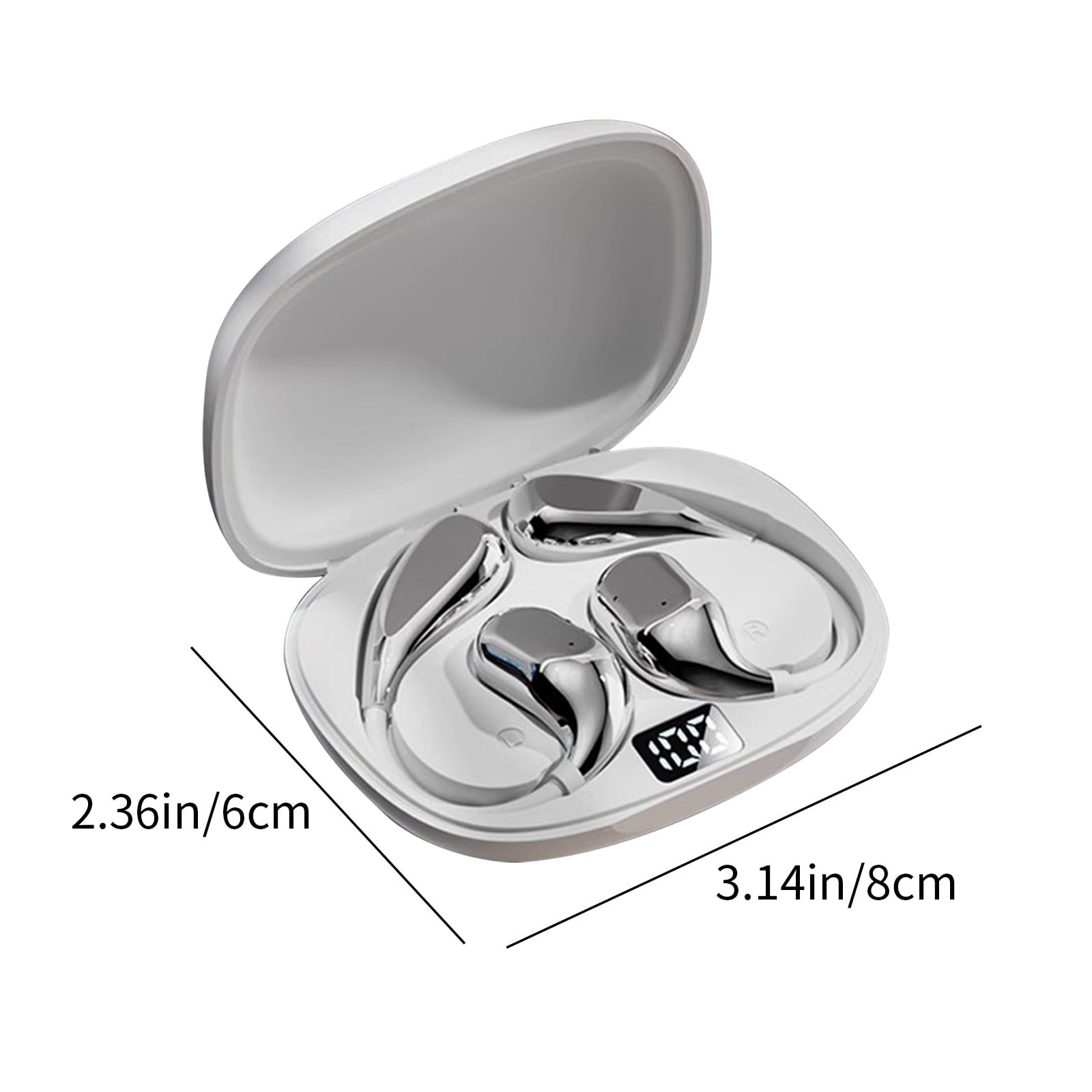 Open Ear Sport Headphones, Wireless Bone Conduction Earphones, Built-in 32GB MP3,with Mic, IP68, Sweat & Water Resistant, Up to 8 Hours Battery, Bluetooth 5.3,for Running,Workouts(White)