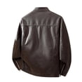 thumbnail image 5 of Men’s Faux Leather Jacket Classic Biker Style Motorcycle Coat Fit Fashion Casual Lightweight Fall & Spring Jackets for Men, 5 of 6