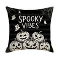 thumbnail image 4 of Clearance Halloween Decor Black Throw Pillow Covers - 18"x18" Soft Spooky Pumpkin Pillow Cover, Halloween Decorations Gift for Spooky Season & Cozy Fall Decor (1 Pack), 4 of 5