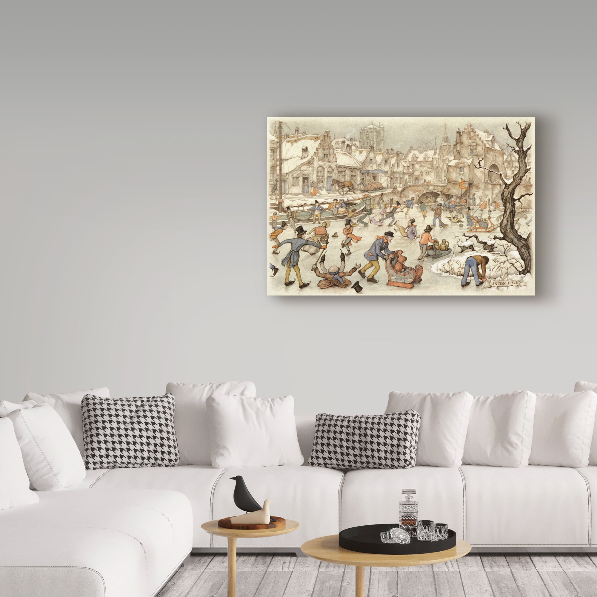 Trademark Fine Art 'Winter Town' Canvas Art by Anton Pieck