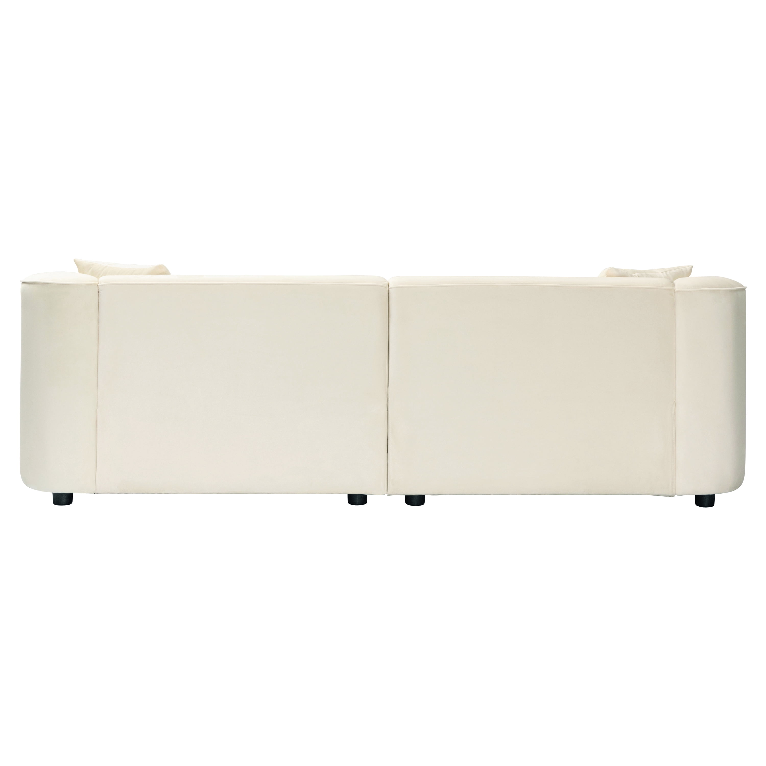 87" Curved Contemporary Sofa in Off-White: Plush Seating, Streamlined Design, and Durable Frame – Ideal for Stylish Living Spaces