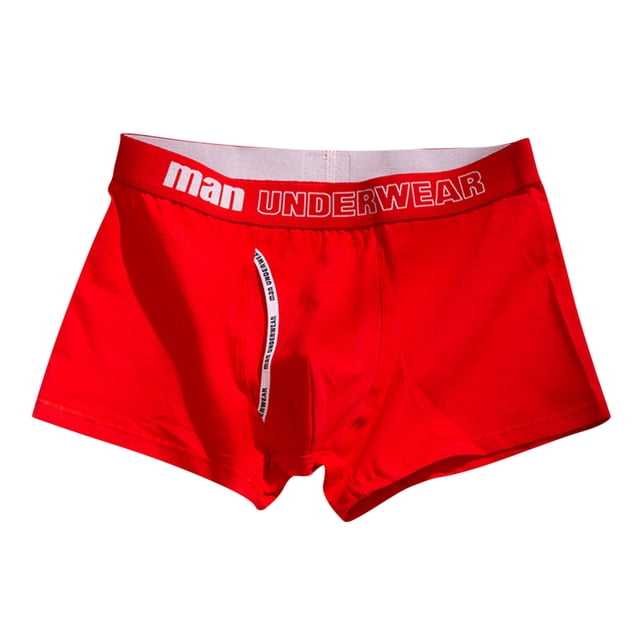 Birdeem Manunderwear Men Middle Waist Solid Color Letters Split Comfortable Breathable Boxers Underwear