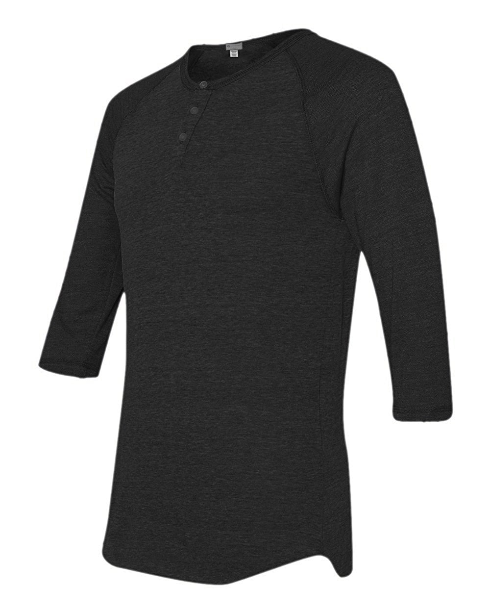 3/4 Sleeve Shirts for KIDS YOUTH Raglan Henley Baseball T Shirt Mato & Hash Black CA5101K