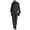 Dark Gray, variant on Women's Regular Fit Two-Piece Set, Turtleneck Asymmetrical Cape Top with Matching Wide Leg Pants, Elegant Outfit for Casual and Formal Occasions
