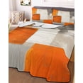 thumbnail image 2 of Quilts Twin Size, Burnt Orange Beige Soft Comforter Bedding Set for Bed, Abstract Modern Oil Painting Geometric Lightweight Quilted Bedspread with Pillow Cover(2 Pieces) for All Season, 68x86 Inch, 2 of 6