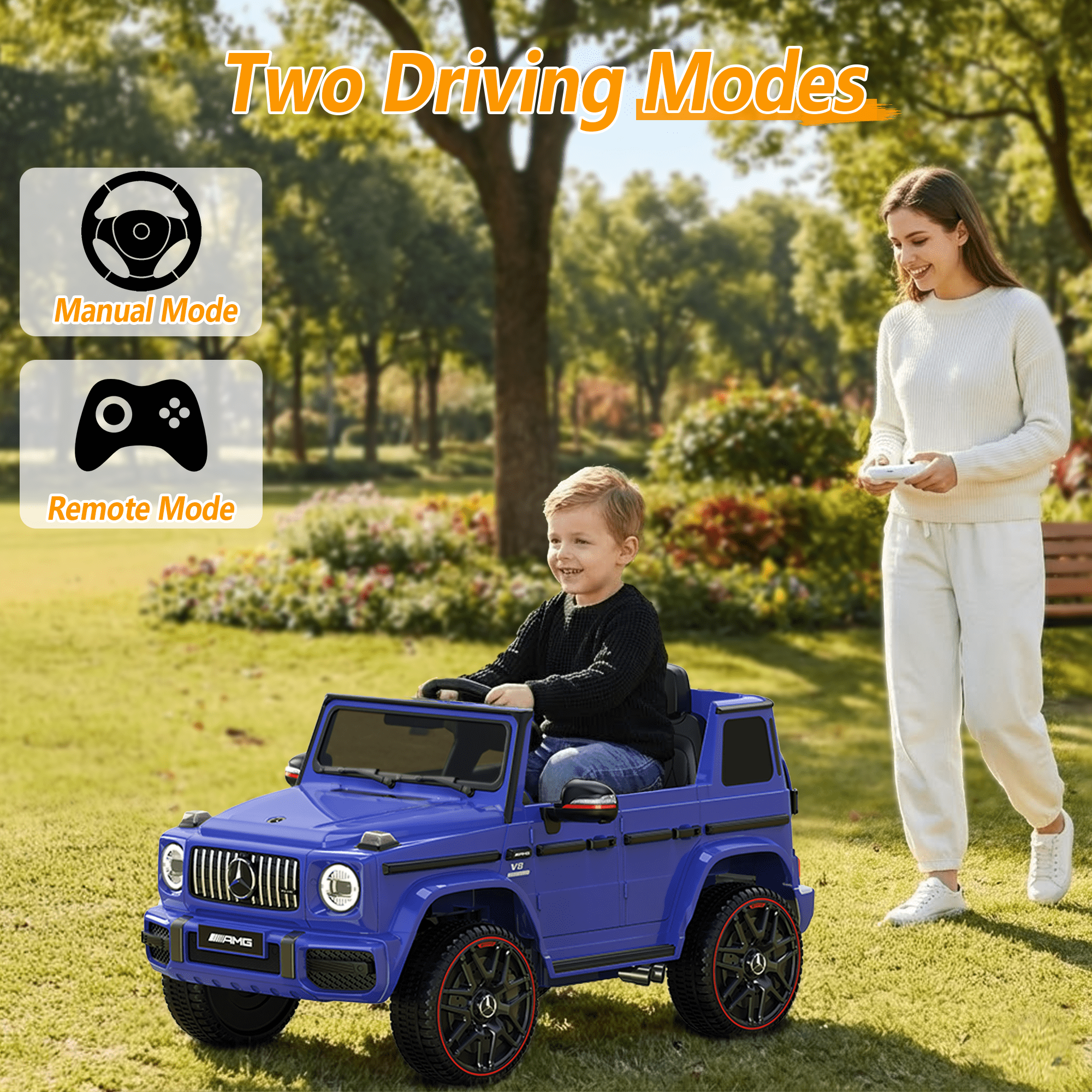 East doll 12V Power Ride on Toys for Toddlers, Kid Electric Car, G63 G Wagon Licensed Mercedes-Benz with Remote Controls, Aged 3-5Y