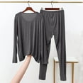 thumbnail image 4 of RYDCOT Men's Modal Pajama Set Long Sleeve Sleep Sets Sleepwear Loungewear Bottom Pants Ultra Soft Comfortable Sleeping Jammies Suit Dark Gray, 4 of 6