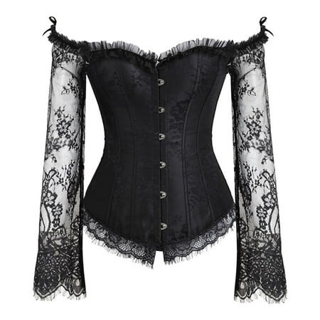 

DTBPRQ Shapewear for Women tummy Control Women s Corsets For Women Princess Corset Lace Ruched Sleeves Elegant Overbust Corset Shapewear Bodysuit Corset Shapewear Body Shaper