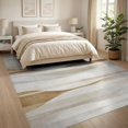 thumbnail image 3 of ODIKA 8'x10' Washable Area Rug Beige Cream Abstract Stripe Wave Marbled Brushstroke Textured for Dining Room, Large Office, Lounge, Non-Slip Chair-Friendly Mat, 3 of 7