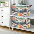 thumbnail image 2 of Yayeee Foldable Storage Basket for Shelves with Handles Waterproof Cloth Bins, Colorful Road at Night, 2 of 7