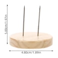 thumbnail image 6 of 2 Pcs Wooden Base Display Stand Wood Base Clay Doll Stand Beige, 6 of 6