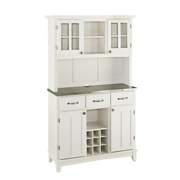 Homestyles Buffet of Buffets Wood Buffet with Hutch in Off White