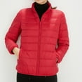 thumbnail image 2 of GEWSEY Women's Lightweight Packable Down Jacket Quilted Puffer Coat with Stand Collar (Red, L), 2 of 8
