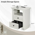 thumbnail image 5 of UbesGoo Nightstand Wood End Table with Charing Station and 2 Drawer, White, 5 of 8