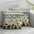 thumbnail image 3 of Ollo0ord You Can Shake The Sand from Your Shoes But It Never Leaves Your Soul Throw Pillow Covers  Cushion Covers Square Decorative Farmhouse Accent Pillowcases for Couch Sofa Bed Room, White, 3 of 7