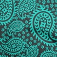 thumbnail image 1 of oneOone Viscose Jersey Turquoise Green Fabric Asian Paisley Craft Projects Decor Fabric Printed By The Yard 60 Inch Wide, 1 of 4