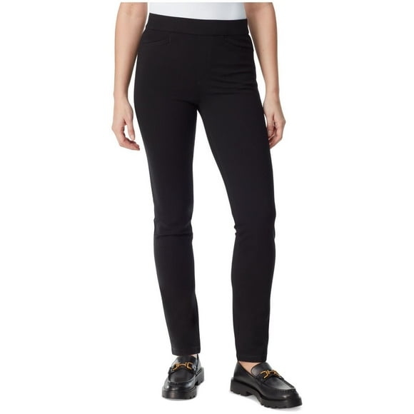 Gloria Vanderbilt Womens Ponte High Rise Casual Trouser Pants, Black, 4