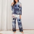 thumbnail image 2 of Fotbe Cute Animal Couple Pattern Long Sleeve Pajama Set for Women,Sleepwear Set,2-piece Loungewear Set,Soft PJs Comfy Nightwear with Pockets -Small, 2 of 7