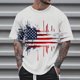 thumbnail image 3 of Blusas y camisas de manga corta con cuello en V, moda de verano, camiseta informal de cuello redondo estampada para hombre, top de algodón de imitación para hombre, 3 of 5